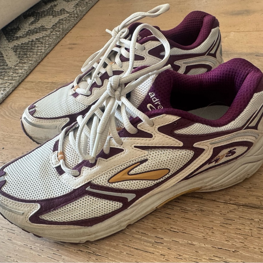 Brooks Women's Athletic Shoes in White, Purple, and Gold